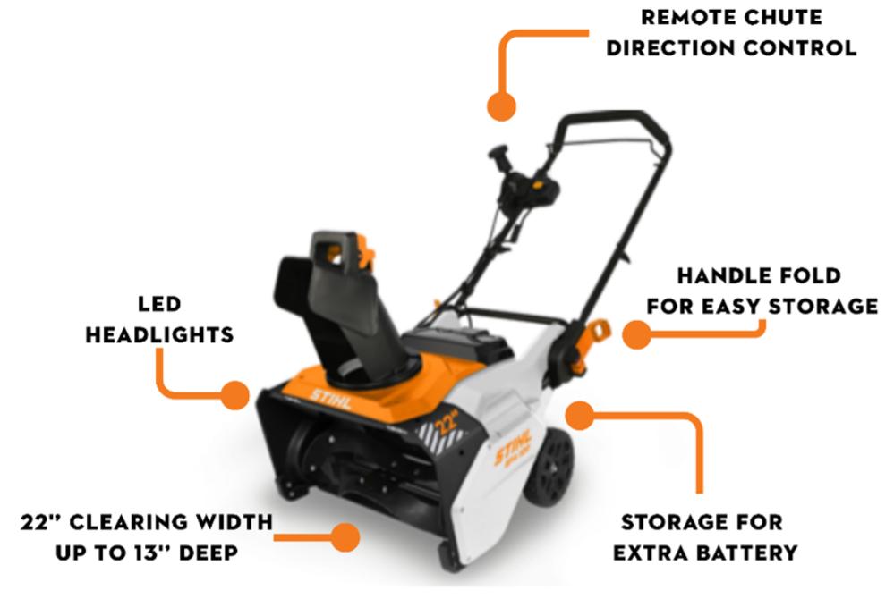 Stihl SFA 120 22 inch Single Stage Battery Snow Thrower & AP 300 P Battery Kit